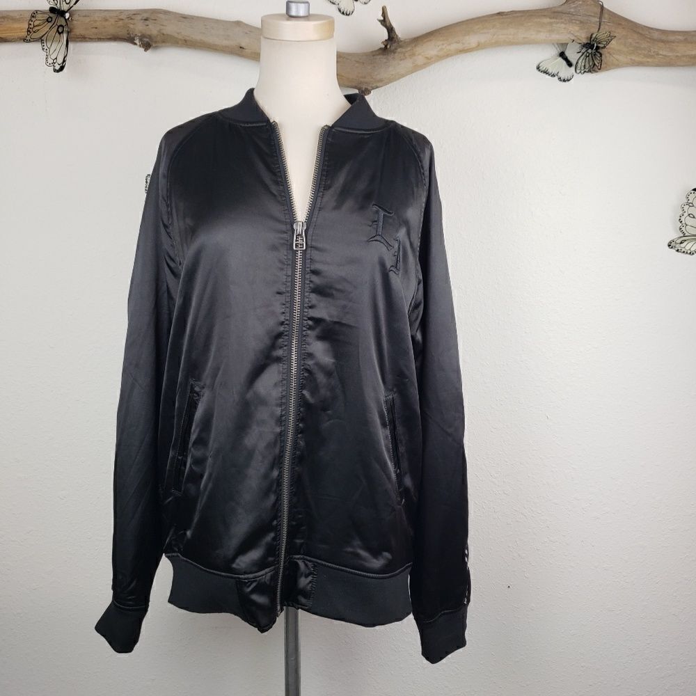 PacSun black oversized bomber jacket